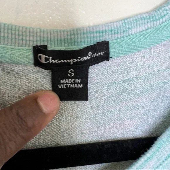 Champion Teal Aqua Blue Long Sleeve Athletic Shirt Womens Small Casual - Picture 5 of 8